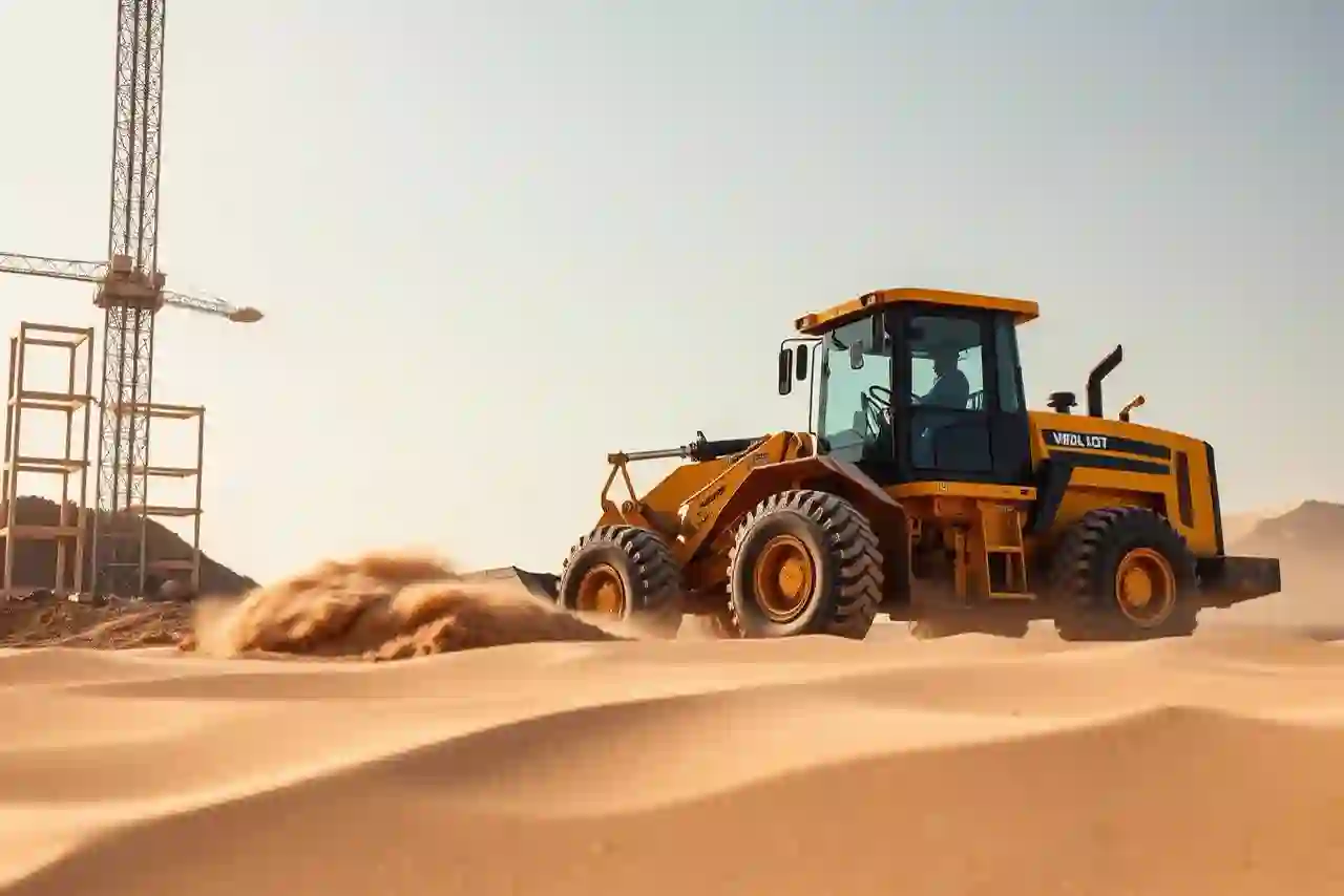 شيول لودر أثناء تحميل المواد